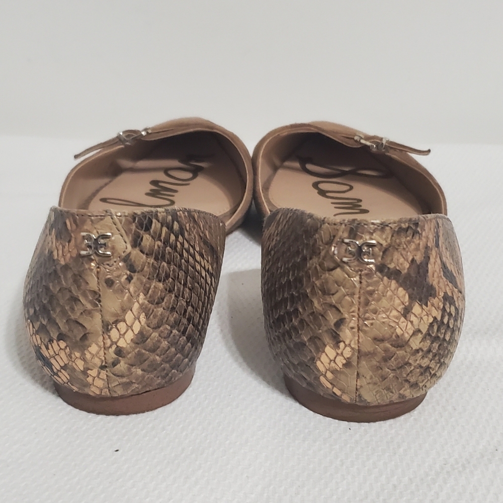 Sam Edelman Rina Pointed Toe D'Orsay Flats Tan Reptile Print 9.5 - Picture 4 of 8